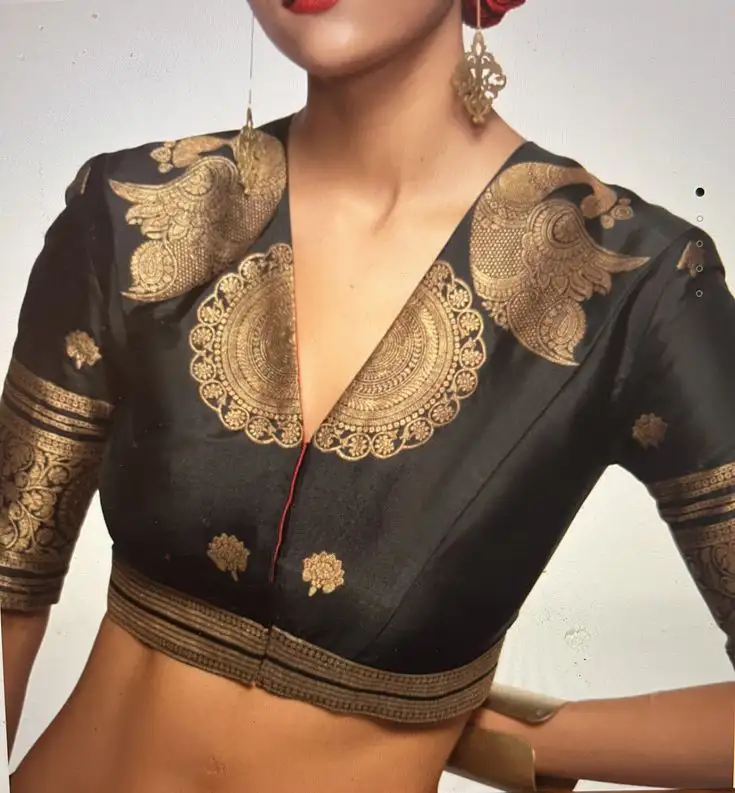 simple Arya work blouse designs