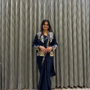 Trending Ready-to-Wear Embroidered Saree with Full Koti Jacket